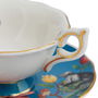 Wedgwood Taza de Té P 140 Ml Sapphire Wonderlust (4 Unidades) con Detalles de Oro de 22 Quilates